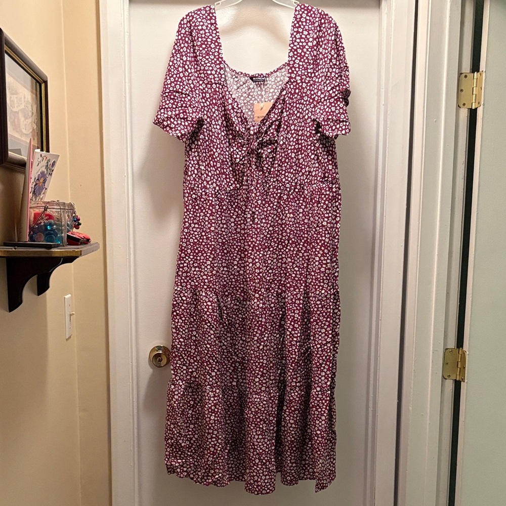 BloomChic Purple Floral Midi Dress
